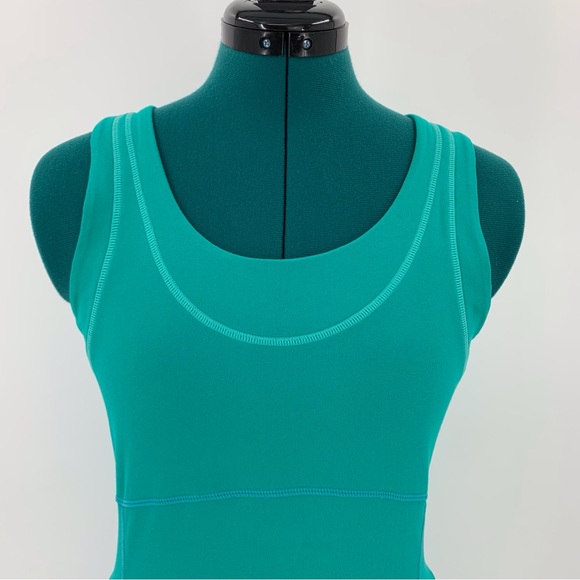 lucy Sea Green Power Yoga Extra Long Moisture Wicking Tank, Small - Picture 2 of 16